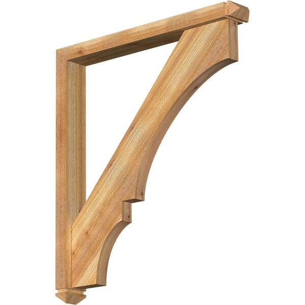 Ekena Millwork Balboa Arts and Crafts Rough Sawn Bracket w/ Offset Brace, Western Red Cedar, 4"W x 32"D x 36"H BKT0402X32X36BOA03RWR - main
